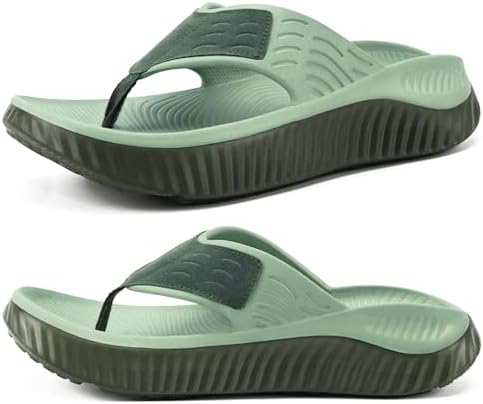 Recovery Flip Flops for Women Comfortable Arch Support in Green